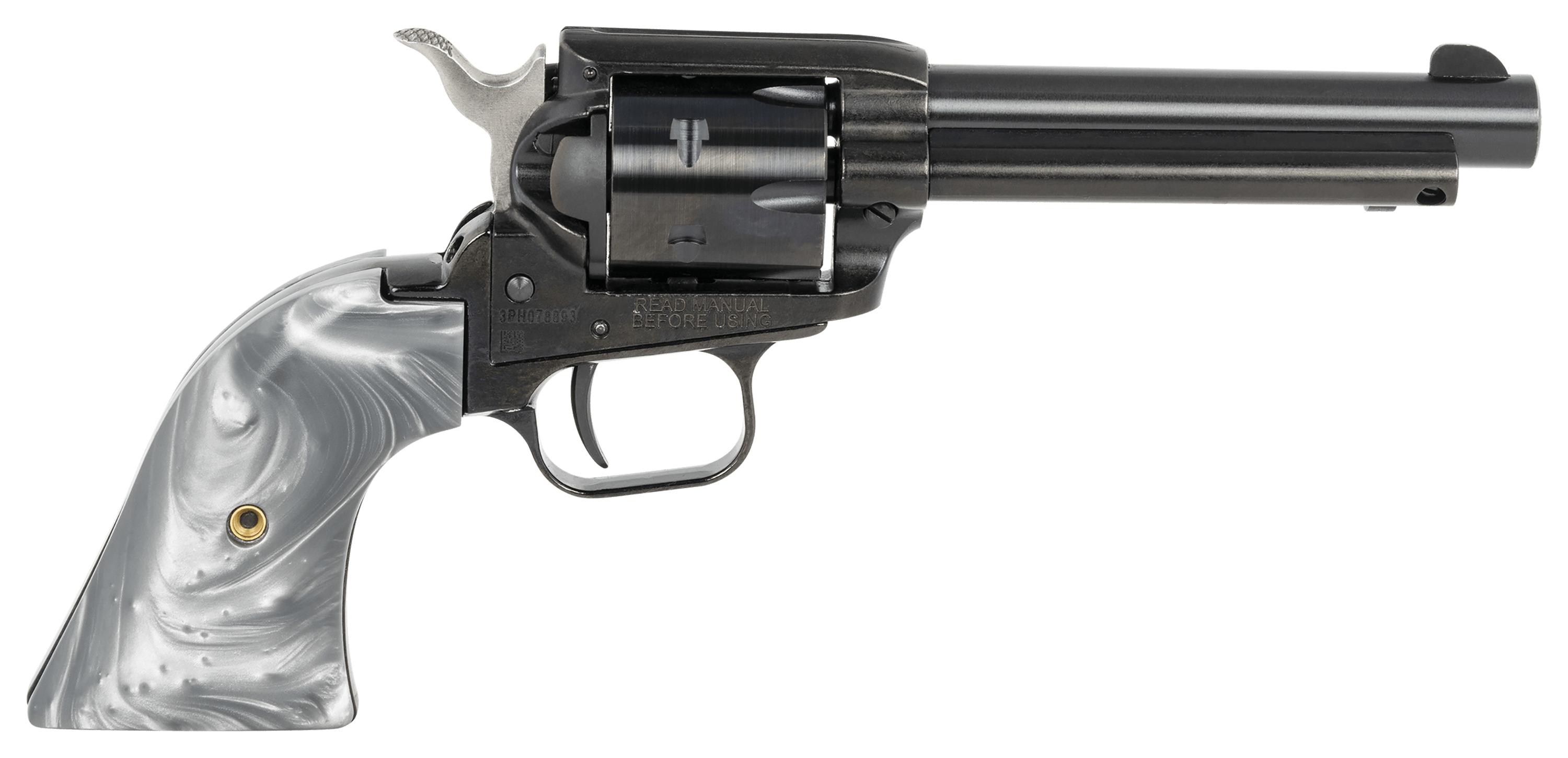 Heritage Rough Rider Single-Action Rimfire Revolver with Gray Pearl ...